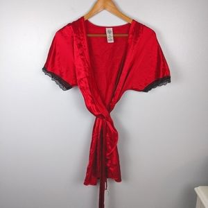 In Bloom | Red Satin Silky Sexy Robe size Small